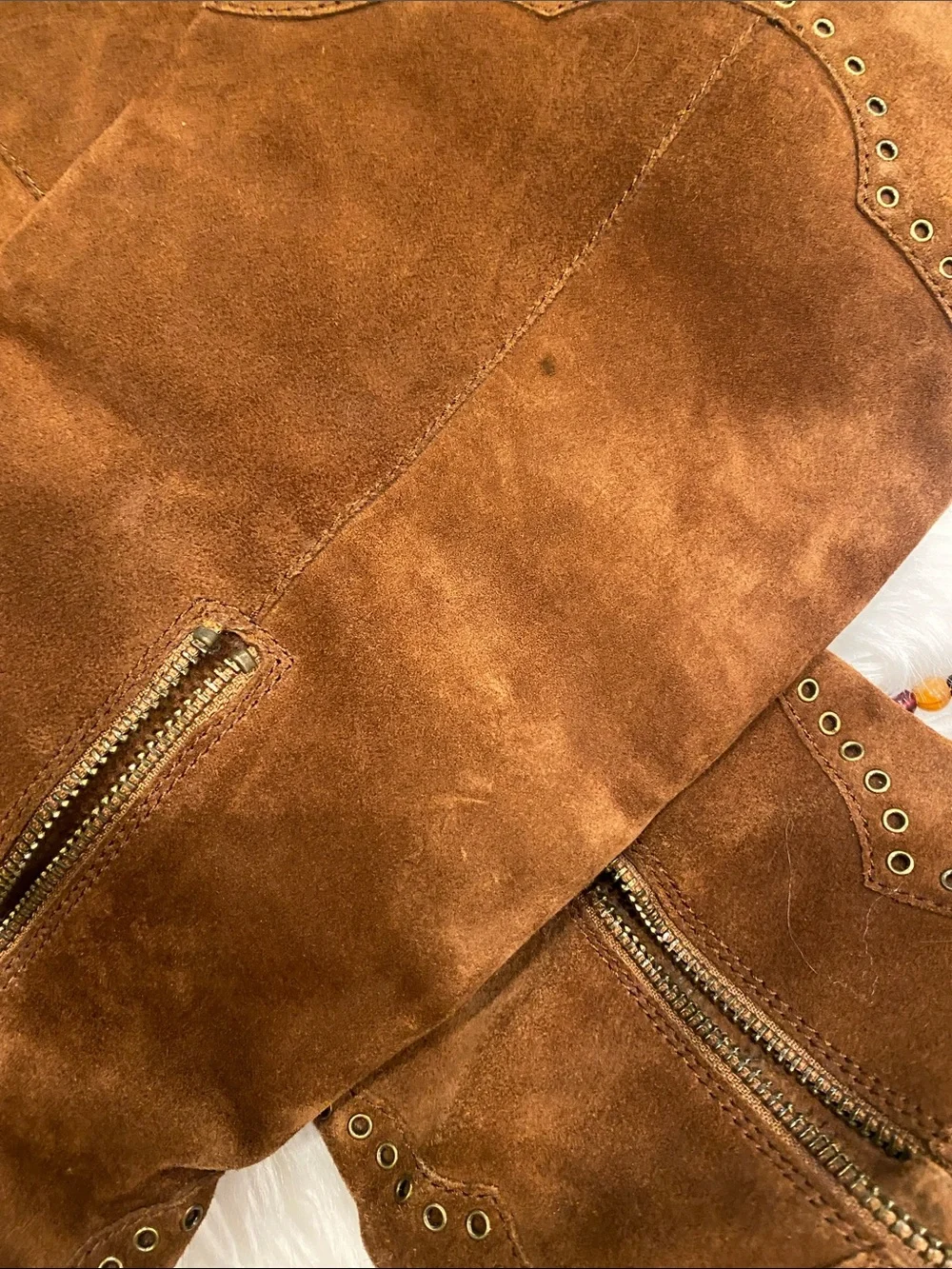 Frye Chestnut Brown Suede Over-the-Knee Western Boots